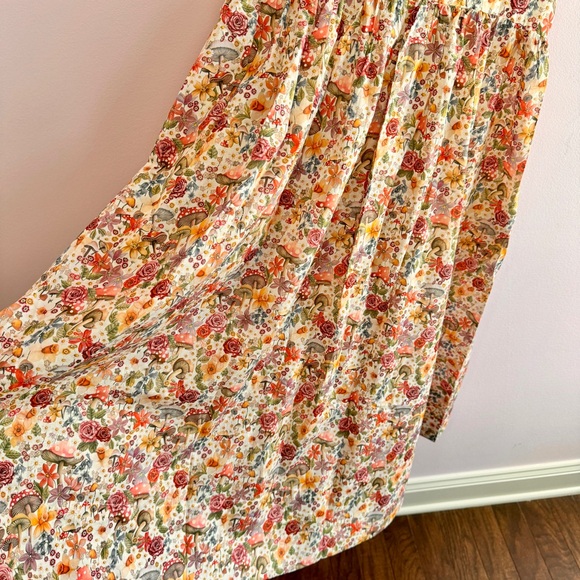 NEW For Love & Lemons Theodora Mushroom Floral Midi Dress size 1X - Picture 7 of 16